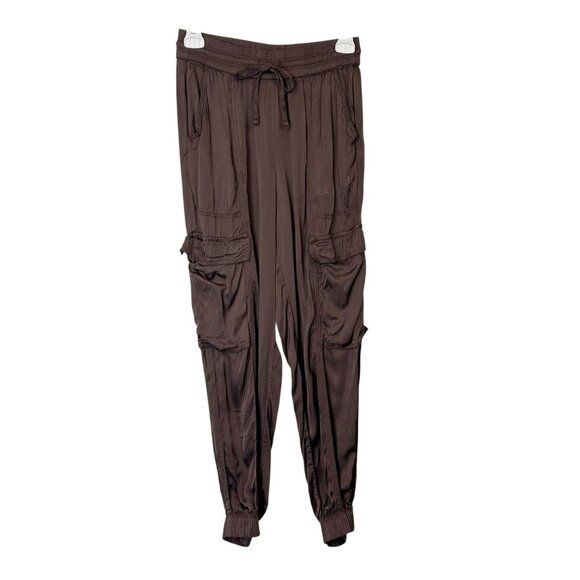 aerie Pants - Aerie Satin Cargo Joggers Pants Women’s Size XS Brown